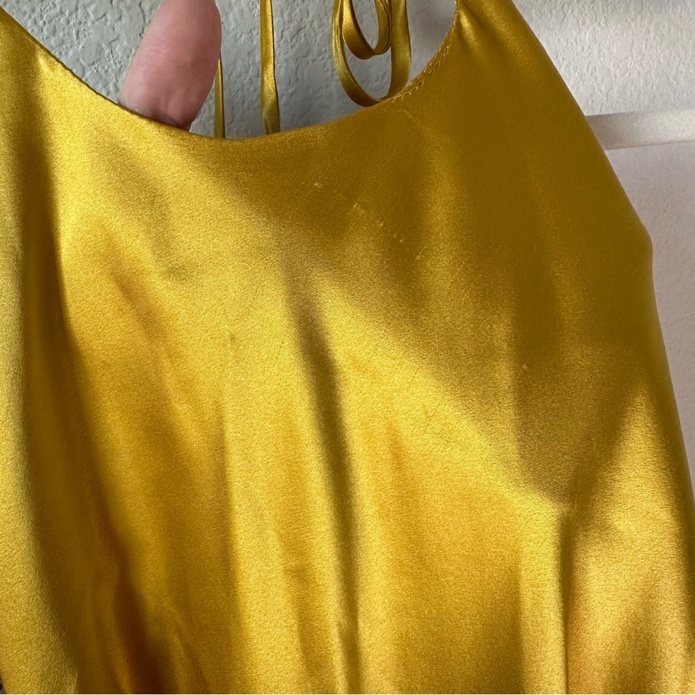 Reformation Jeany Silk Turmeric Gold Yellow Maxi Dress SZ XS - Picture 5 of 12